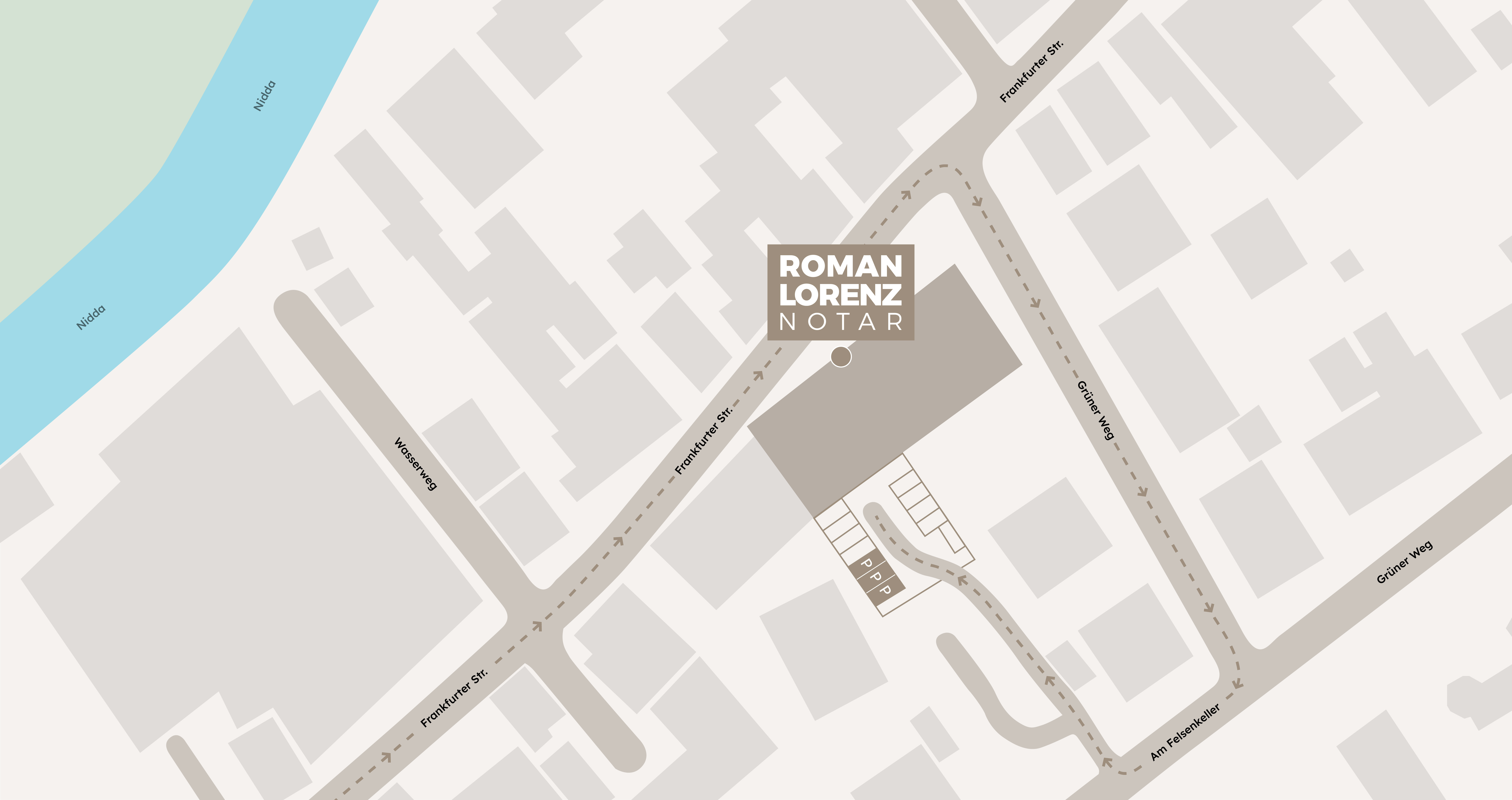 Anfahrtskarte Notariat Roman Lorenz – Detail